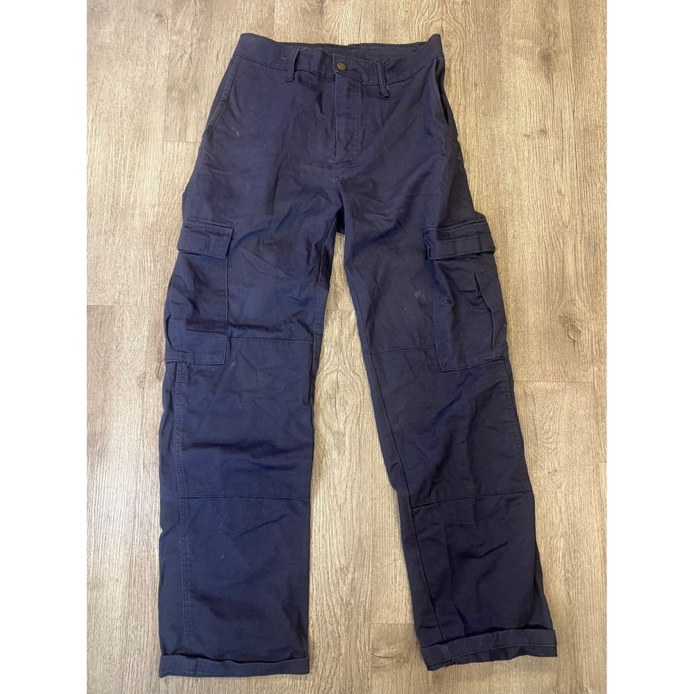 Saf-Tech Mens Navy Blue FR Cargo Work Pants Westex UltraSoft CAT 2 30x32 CRG